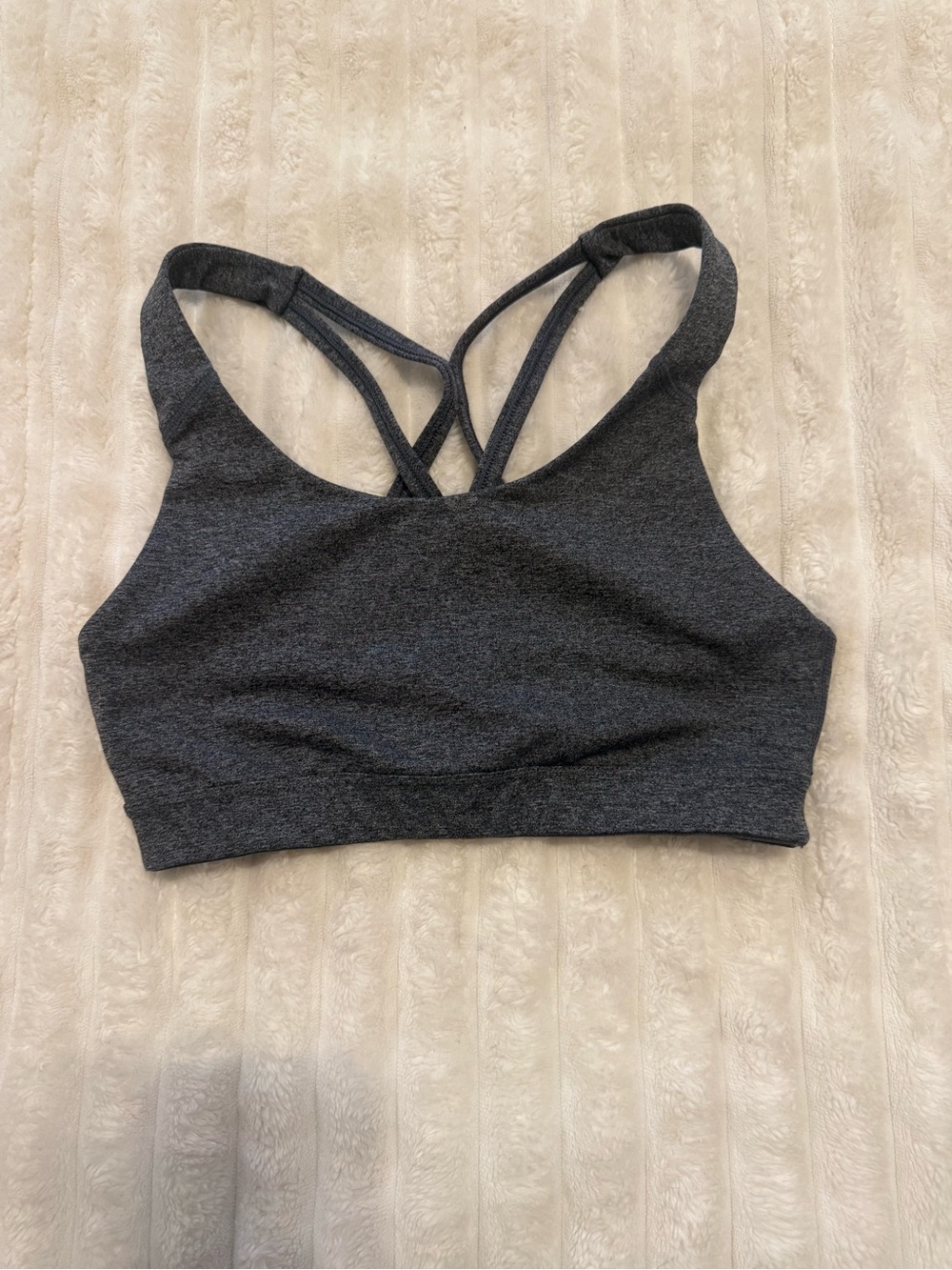 Source Unknown Dark Charcoal Crisscross Sports Bra